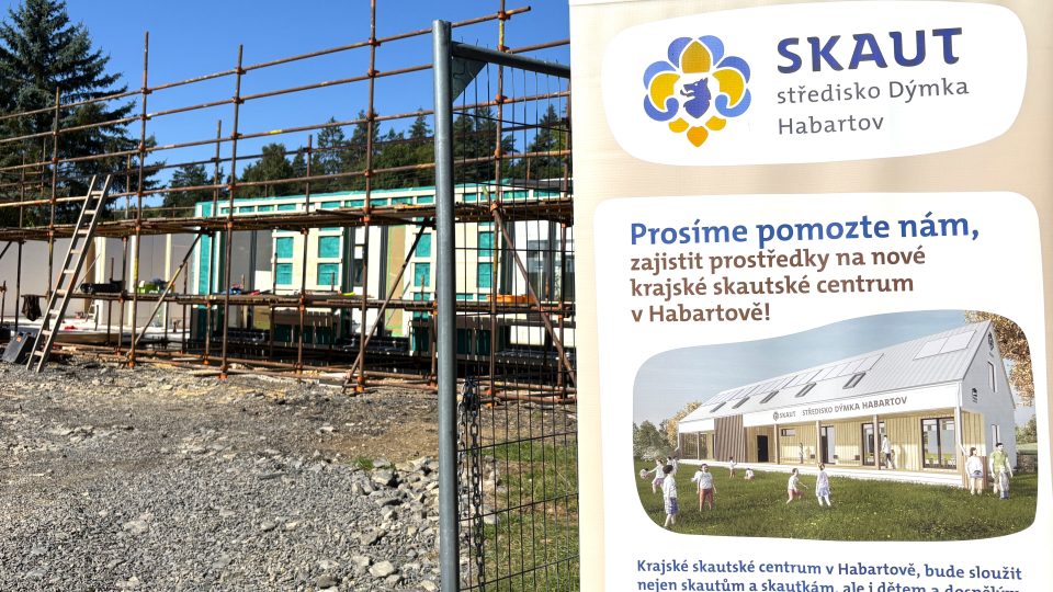Výstavba klubovny skautského střediska Dýmka Habartov