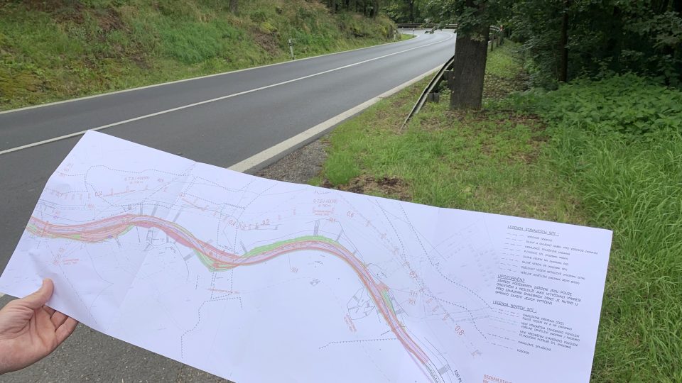 Plán narovnání serpentin v Bečově nad Teplou