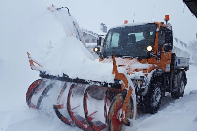 Silné sněžení a vítr omezily provoz | foto: Monika Červená,  Český rozhlas